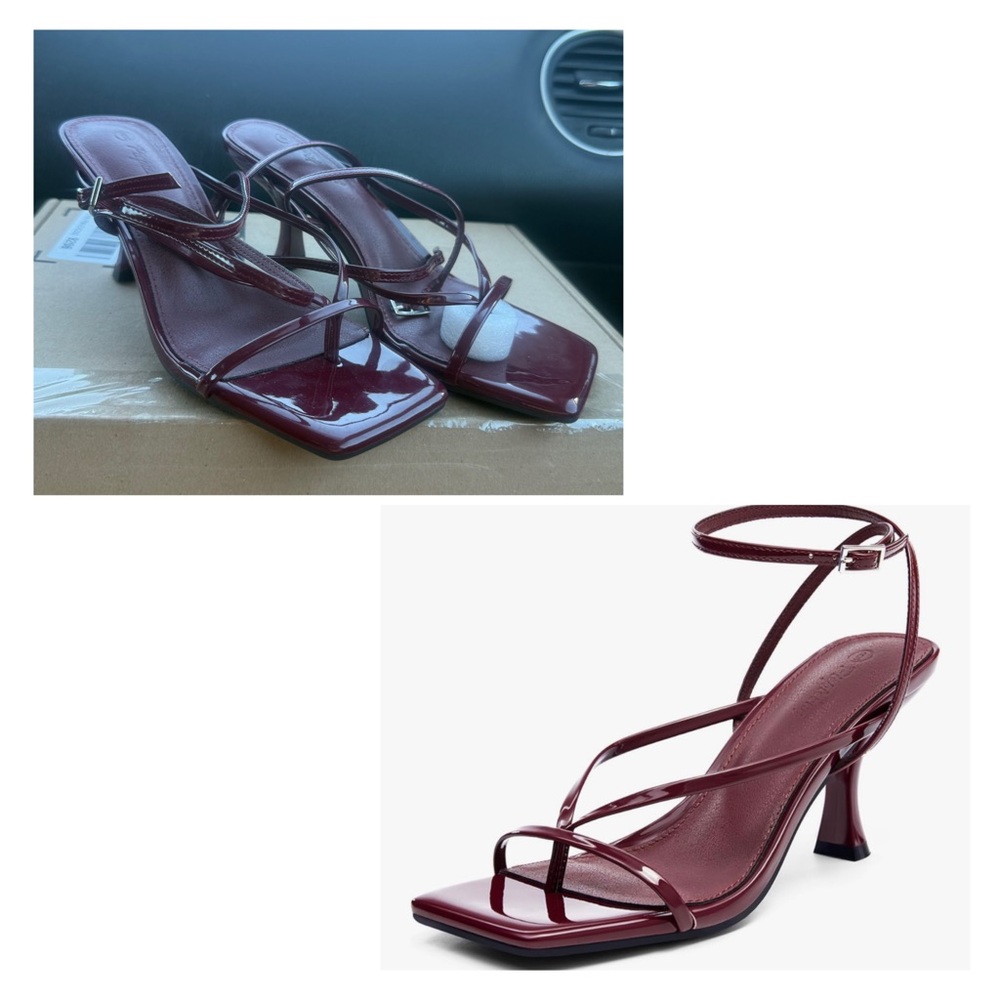 Elegant Burgundy Strappy Heels